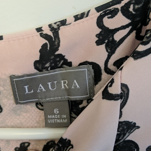 Laura women's cocktail dress fit&flare - black and pink - Picture 4 of 4